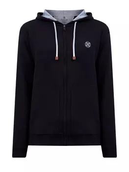 Толстовка из хлопкового футера с вышитым логотипом и капюшоном