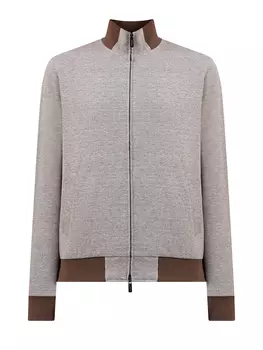 Толстовка из льна и хлопка с эластичной отделкой colorblock