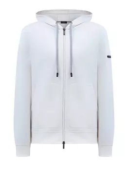 Толстовка из мягкого хлопка интерлок с кожаной нашивкой