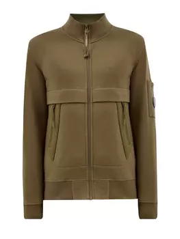 Толстовка из плотного футера с накладным карманом и линзой