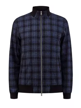 Толстовка из шерсти и хлопка в крупную клетку