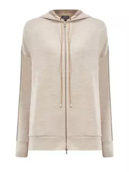 Толстовка из тонкой меланжевой шерсти мериноса с цепочками