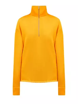 Толстовка в спортивном стиле с воротом-стойкой на молнии