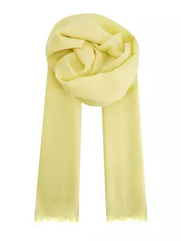 Тонкий палантин из кашемира и шерсти с бахромой