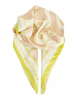 Тонкий платок из атласного шелка с принтом