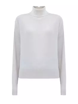 Тонкий свитер из шерсти, шелка и кашемира с деталью Punto Luce