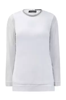 Топ 2 в 1 из прозрачной вуали и хлопка джерси