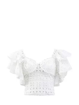 Топ Belle из ажурного вышитого хлопка с оборками