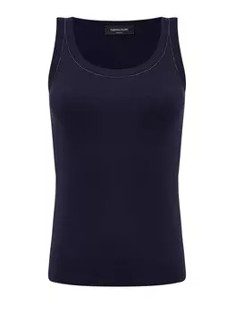 Топ из эластичного джерси в рубчик с мерцающей окантовкой