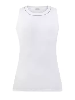 Топ из джерси в английскую резинку с ювелирными цепочками