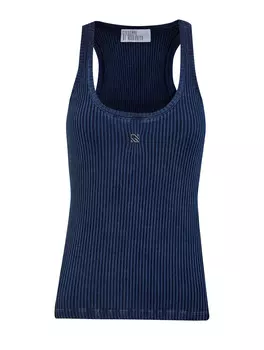 Топ из фактурного выбеленного джерси с литой символикой