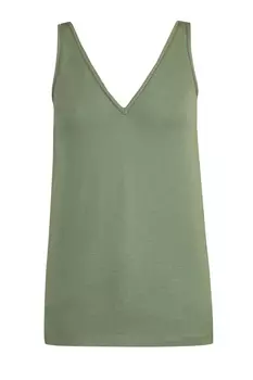 Топ из хлопка с V-образным вырезом и отделкой Мониль