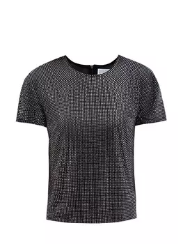 Топ из тонкой струящейся сетки с миниатюрными стразами