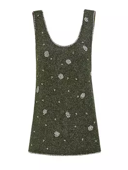 Топ с ручной инкрустацией из мерцающих кристаллов