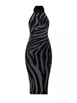 Трикотажное платье Kaisley с разрезом и анималистичным узором