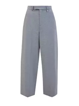 Трикотажные брюки-палаццо на средней посадке с литой символикой