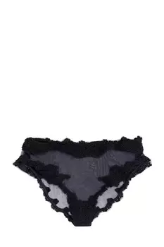 Трусики на высокой посадке из вуали и кружева rebrodé ручной работы
