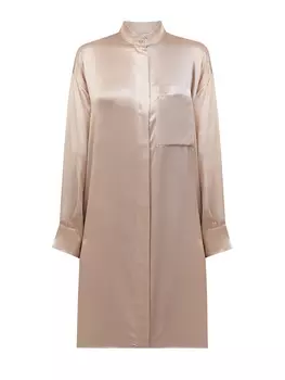 Удлиненная блуза из гладкого струящегося шелка с разрезами