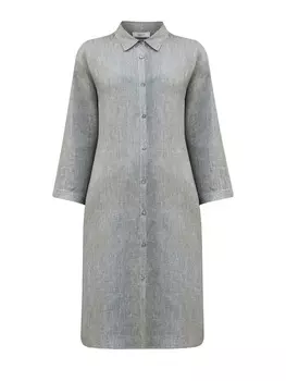 Удлиненная рубашка из льна с разрезами и цепочками Punto Luce