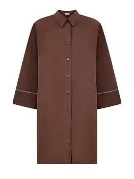 Удлиненная рубашка-oversize с разрезами и цепочками Punto Luce