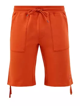 Удлиненные шорты из хлопкового футера с кулисками