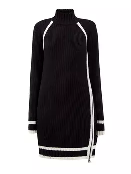 Удлиненный джемпер из мягкой шерсти с контрастной отделкой