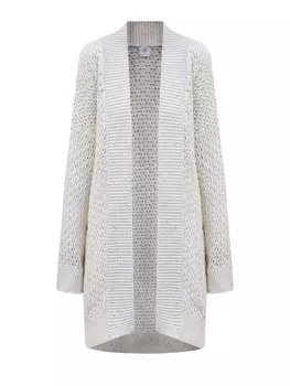 Удлиненный кардиган из хлопковой пряжи с миниатюрными пайетками