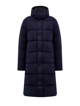 Удлиненный пуховик из эластичного стеганого нейлона Silky Dull