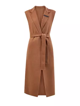 Удлиненный жилет из шерсти и кашемира с поясом