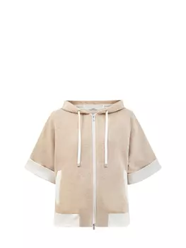 Укороченная толстовка с контрастной отделкой и нитью ламе