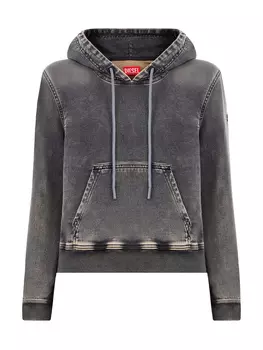 Укороченное худи из хлопка Washed с вышитым логотипом Oval-D