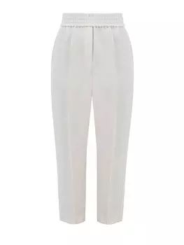 Укороченные брюки Baggy в стиле leisure из вискозы и льна