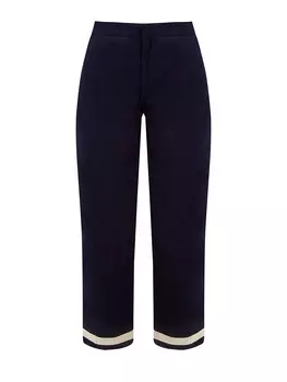 Укороченные брюки из габардина с контрастными завязками