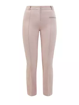 Укороченные брюки из хлопка с блестящими цепочками