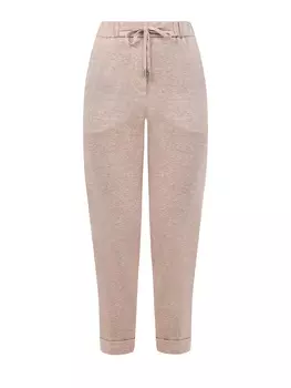 Укороченные брюки из меланжевого хлопка с цепочками