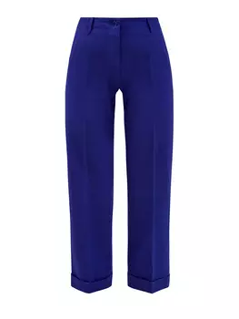 Укороченные брюки из шерсти с вязаным паттерном в тон