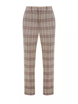 Укороченные брюки из шерсти в клетку с цепочками Punto Luce