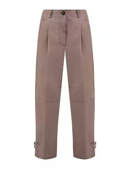 Укороченные брюки в стиле сафари с регулируемым низом и защипами