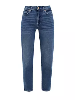 Укороченные джинсы-mom’s из эластичного денима