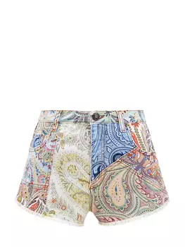Укороченные шорты из денима Liquid Paisley
