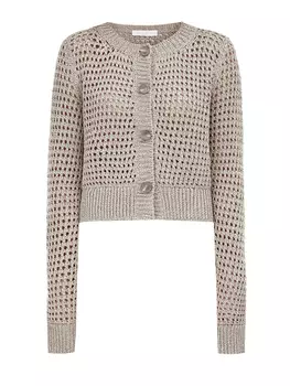 Укороченный джемпер из пряжи купро с мерцающей нитью ламе