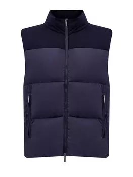 Утепленный стеганый жилет из кашемира и матового нейлона