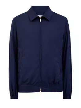 Ветровка-бомбер из матовой влагостойкой шерсти с отложным воротом