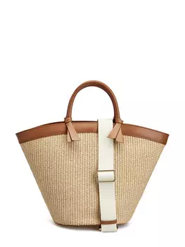 Вместительная сумка-тоут с отделкой из гладкой кожи