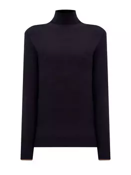 Водолазка из тонкой шерсти с контрастной окантовкой манжет