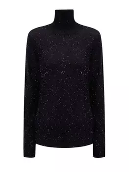 Водолазка из тонкой шерстяной пряжи с мерцающими пайетками