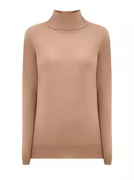 Водолазка из тонкой шерстяной пряжи с разрезом на вороте