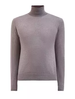 Водолазка в стиле casual из меланжевой шерстяной ткани