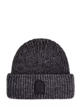 Вязаная шапка-бини Mooneye с широким отворотом и нашивкой