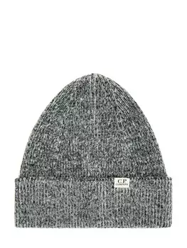 Вязаная шапка из меланжевой пряжи Vanis с нашивкой